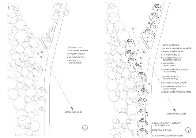 František Xaverský parter DKnL návrh detail